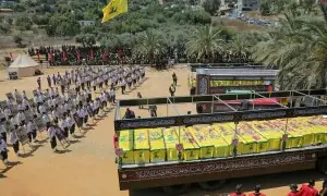 Hezbollah buries dozens of fighters in south Lebanon