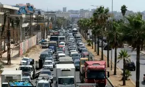 PHOTO: Lebanese families flee villages in the country's south amid Israeli attacks