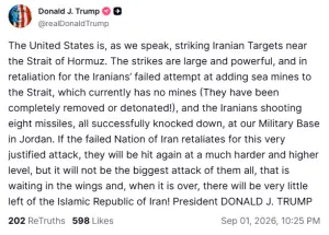 Trump warns of 'much harder' military action if Iran retaliates to US strikes