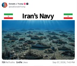 SEE: Trump posts meme mocking Iranian Navy