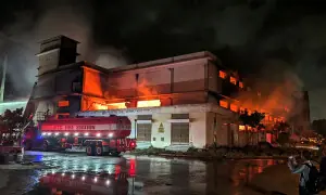 Blaze at EPZ factory rages on despite hours of firefighting