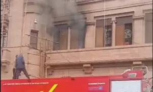 Fire erupts at Karachi Mayor Murtaza Wahab's office located in historic KMC building