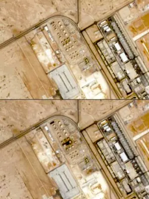 PHOTOS: Satellite imagery shows destruction of fuel depots at Saudi Arabia's King Khalid Airport