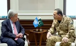 CDF Munir reaffirms Pakistan&rsquo;s commitment to international peace in meeting with UN chief