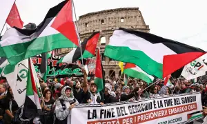 Palestinian flags fill streets in European cities as thousands march against Israeli attacks on Gaza