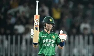 Maaz Sadaqat hits blistering 96 as Pakistan post 215 against Sri Lanka in second T20I