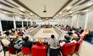PTI holds a joint parliamentary party meeting at Parliament House in Islamabad on Oct 27. — Photo via Barrister Gohar/X